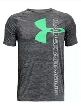 Under Armour HeatGear Boys YXL Performance Tee - Logo Gray Short Sleeve – NWT